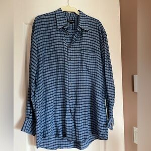 Classic Blue Plaid Men's Shirt